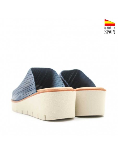 Zapatos cuña azul marino mujer