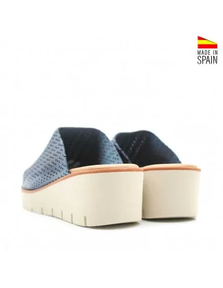Zapatos cuña azul marino mujer