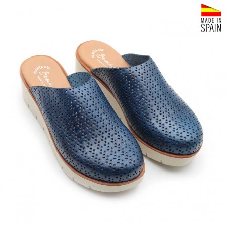 Zuecos cómodos mujer color azul