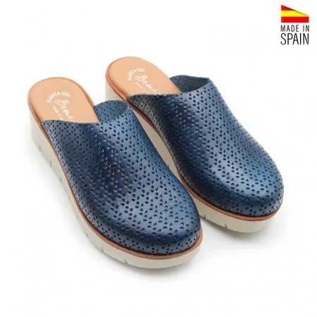 Zuecos cómodos mujer color azul