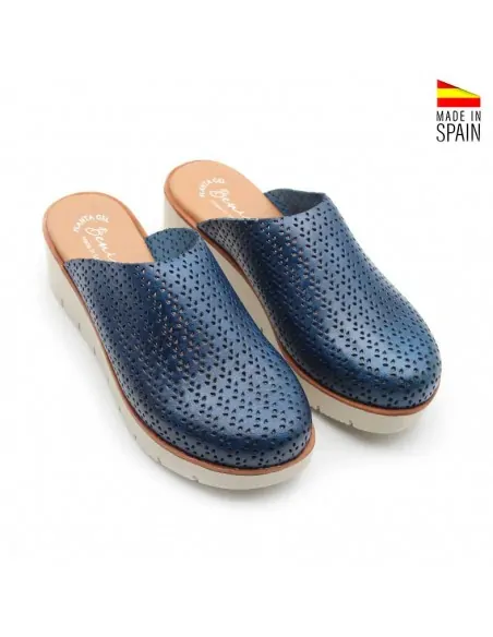 Zuecos cómodos mujer color azul