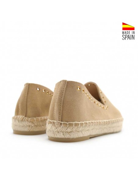 Alpargatas sin cuña en serraje camel