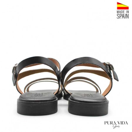 sandalias planas negras