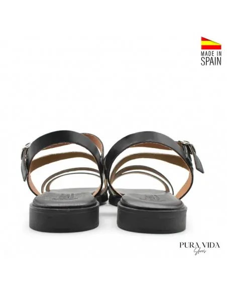 sandalias planas negras