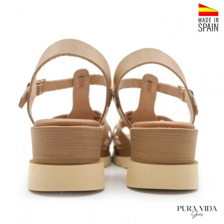 sandalia cuña beige
