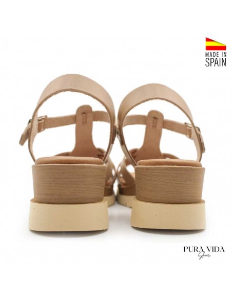 sandalia cuña beige