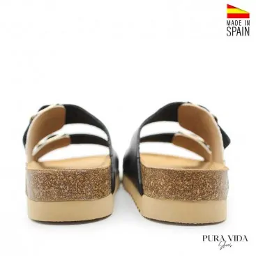 Sandalia plana con tiras animal print