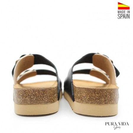 Sandalia plana con tiras animal print
