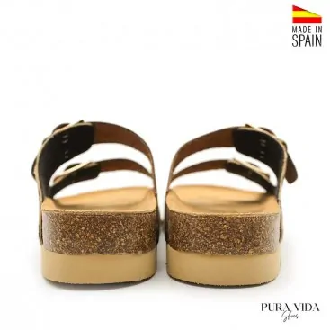 Sandalias planas leopardo mujer