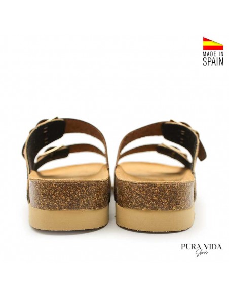 Sandalias planas leopardo mujer