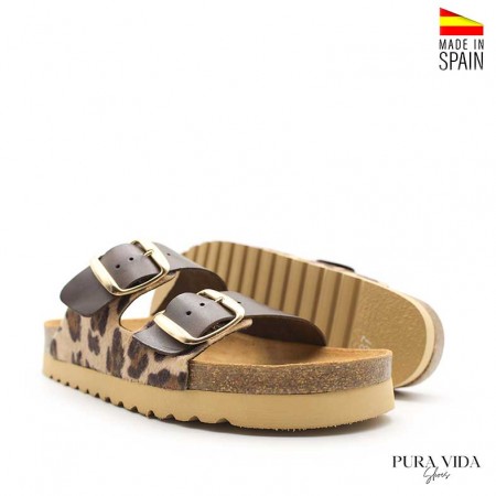 Sandalia bio leopardo fabricada en España