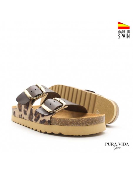 Sandalia bio leopardo fabricada en España
