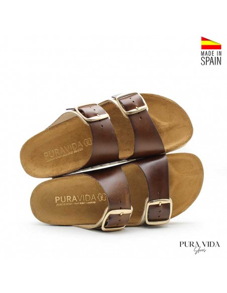 Sandalias bio cuero mujer