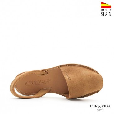 Sandalias Mallorquinas camel con tira cosida
