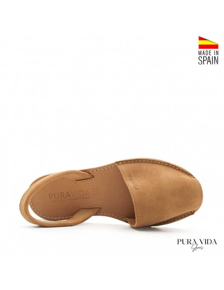 Sandalias Mallorquinas camel con tira cosida