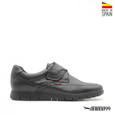 ZAPATOS HOMBRE VELCRO NEGROS