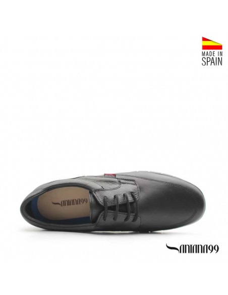 zapatos piel negra santana