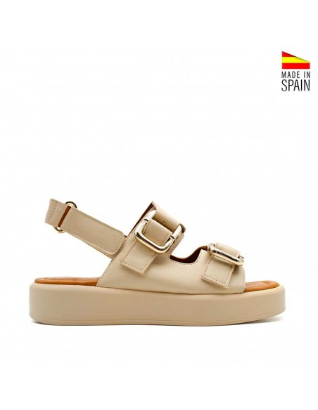 Sandalias plataforma velcro mujer