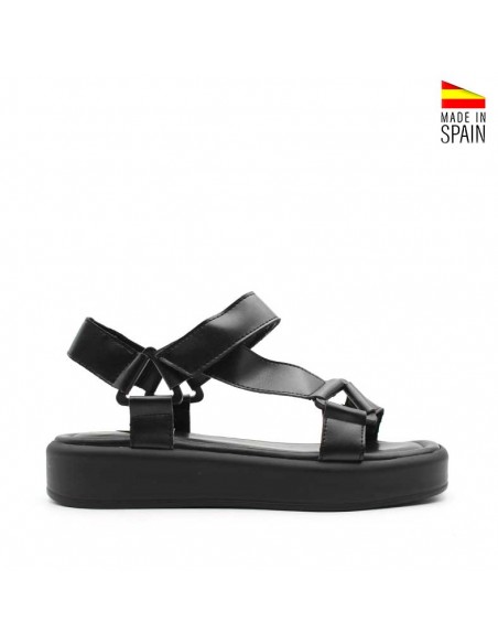 sandalias velcro negras​