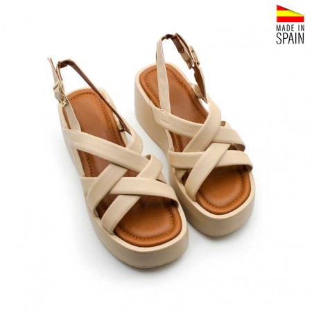 Sandalias Con Tiras beige