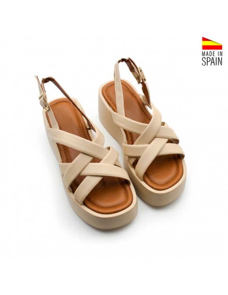 Sandalias Con Tiras beige