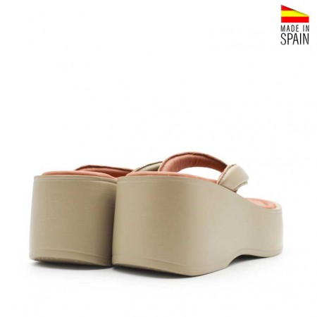 Sandalias altas kaki dedo