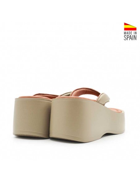 Sandalias altas kaki dedo