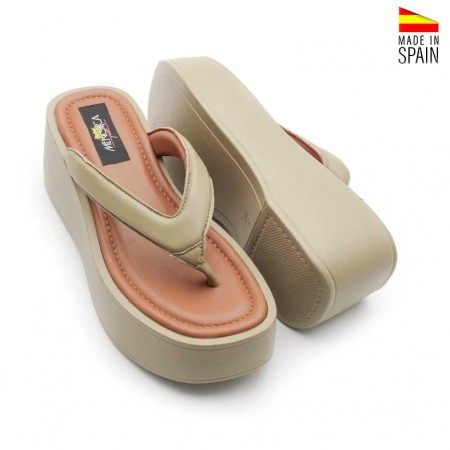 Sandalias dedo plataforma kaki