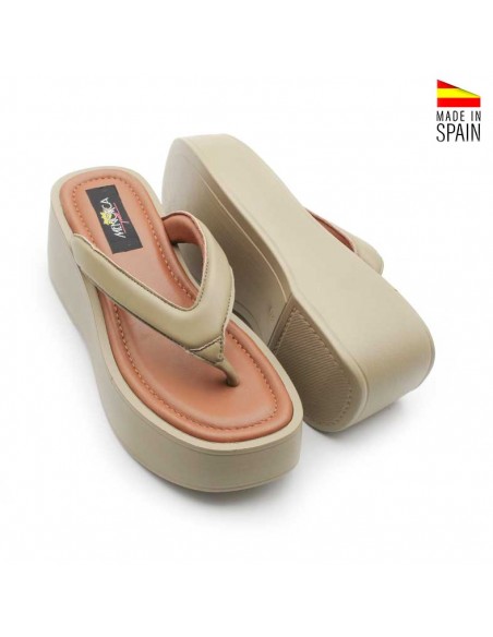 Sandalias dedo plataforma kaki