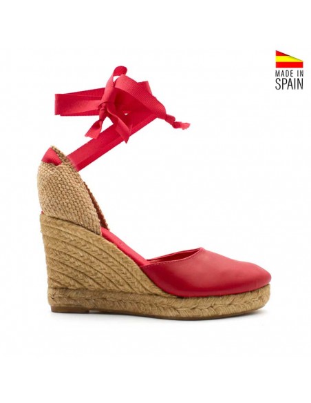 Alpargatas rojas cuña alta