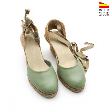 Cuñas esparto verde mujer