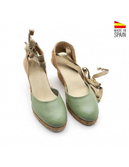 Cuñas esparto verde mujer