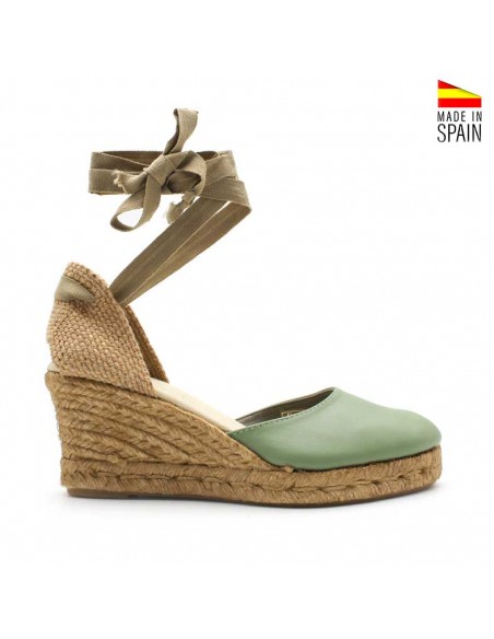 Alpargatas verde claro cuña