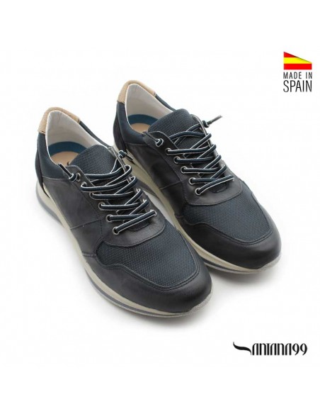 Zapatillas con cordones elásticos azul marino