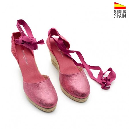 Cuñas piel rosa verano