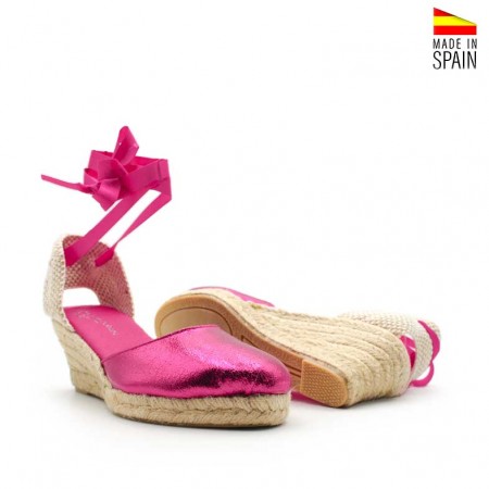 Cuñas metalizadas fucsia