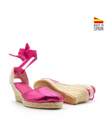 Cuñas metalizadas fucsia