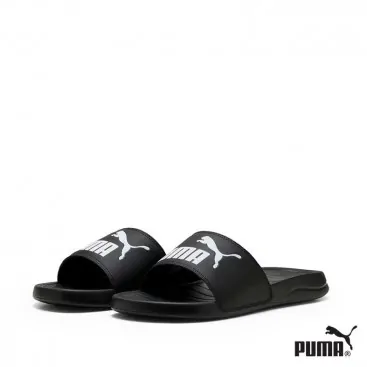 Chanclas negras Puma con logo