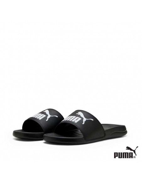 Chanclas negras Puma con logo