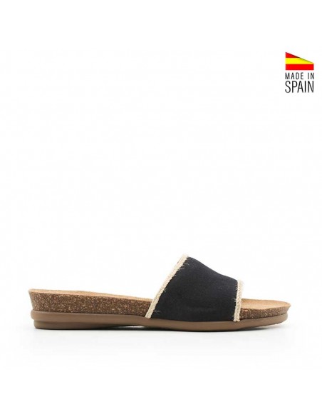 Sandalias cuña baja azul marino