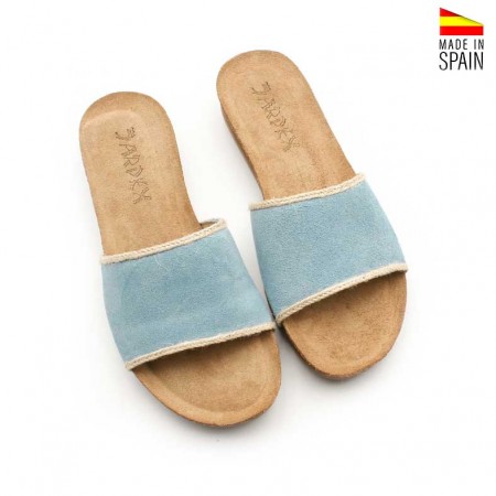 Sandalias mujer celeste bio