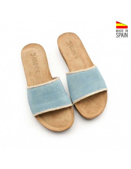 Sandalias mujer celeste bio