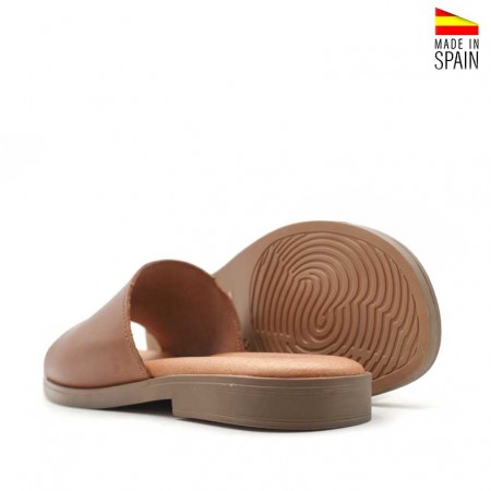 Sandalias planas marrón mujer