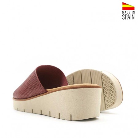 Cuñas grabadas burdeos mujer