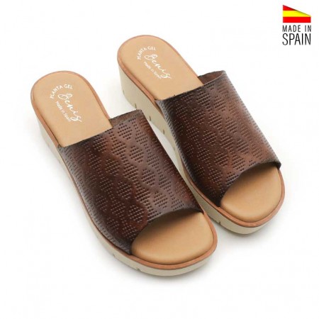 Sandalias marrón cómodas mujer