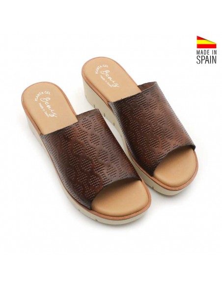 Sandalias marrón cómodas mujer