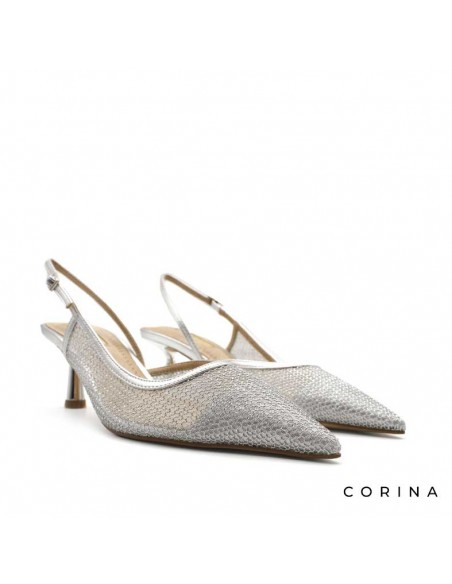 Zapatos tacon mujer plateados