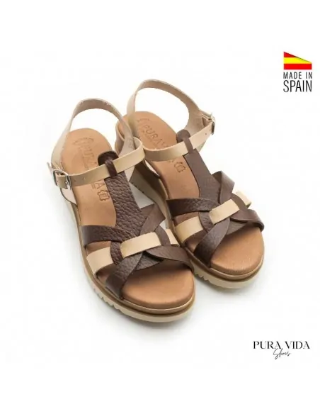 Sandalias de cuña piel cómodas