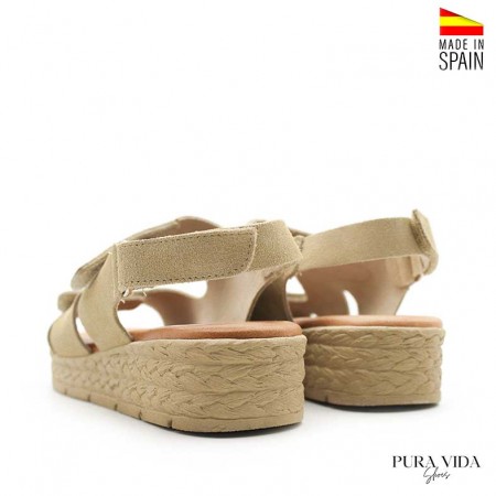 Sandalias señora beige