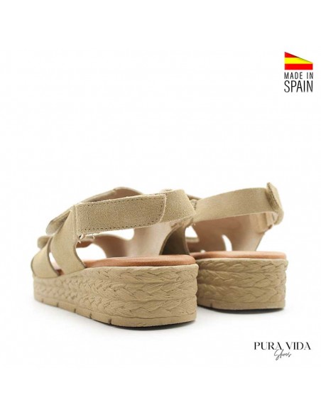 Sandalias señora beige